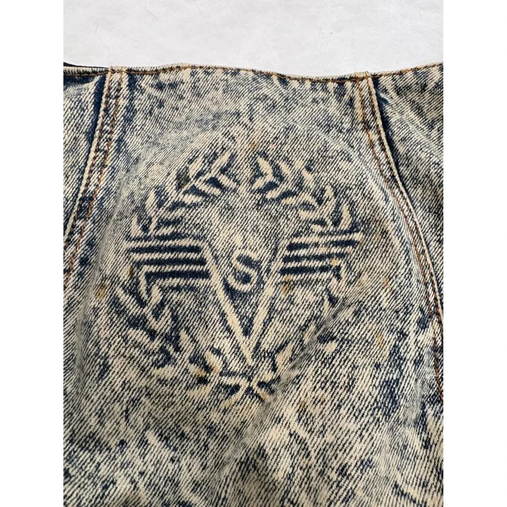 Vintage Y2K 90s Acid Wash Denim Hobo Bag Shane's Logo Retro‎ Slouchy Shoulder